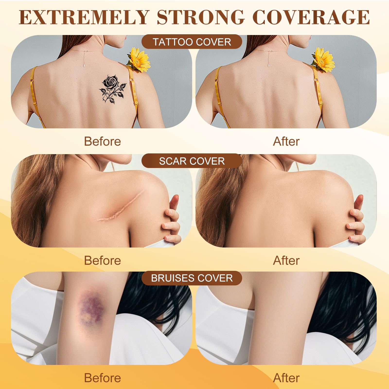 Rose Romee 8 Pcs Tattoo Cover Up Patches – Ultra-Thin 0.02mm, Waterproof & Breathable Skin Concealer