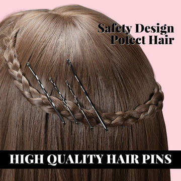 IKOCO 415pcs Bobby Pins Set with 200 U-Shaped Pins & Elastic Hair Ties — vista frontal del producto
