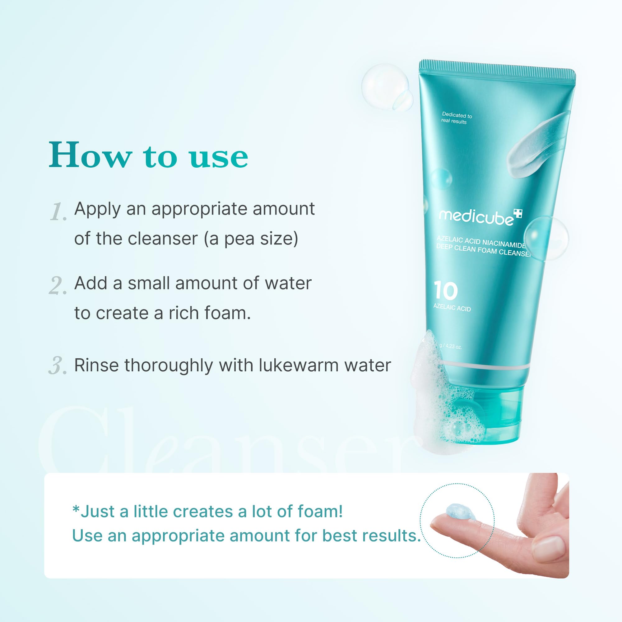 Medicube ácido azelaico Gummy Whip: Limpiador facial con niacinamida para poros e hidratación