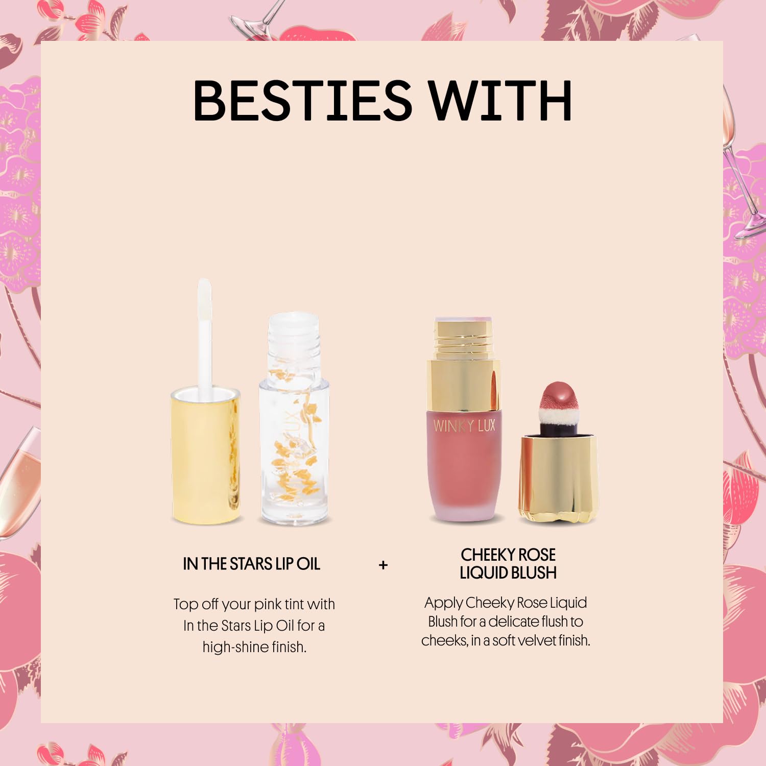 Winky Lux Rosé Glimmer Balm – Bálsamo Labial Hidratante con Color que Cambia con el pH, Tono Rosa Natural y Aroma de Vainilla