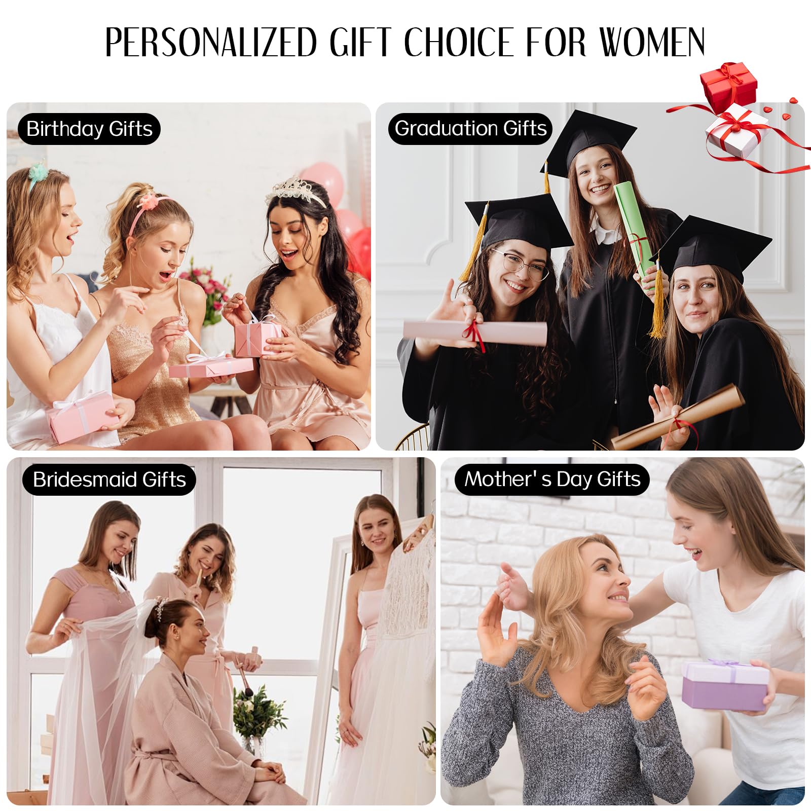 CLOUDWINGS Estuche de maquillaje personalizado con inicial – Regalo de San Valentín