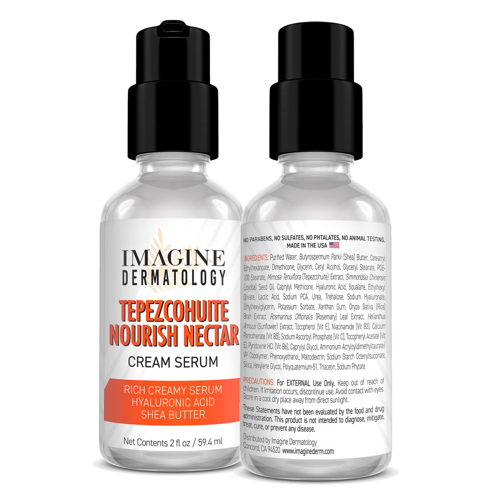 Imagine Dermatology Tepezcohuite Nourish crema textura sedosa para hidratación suave