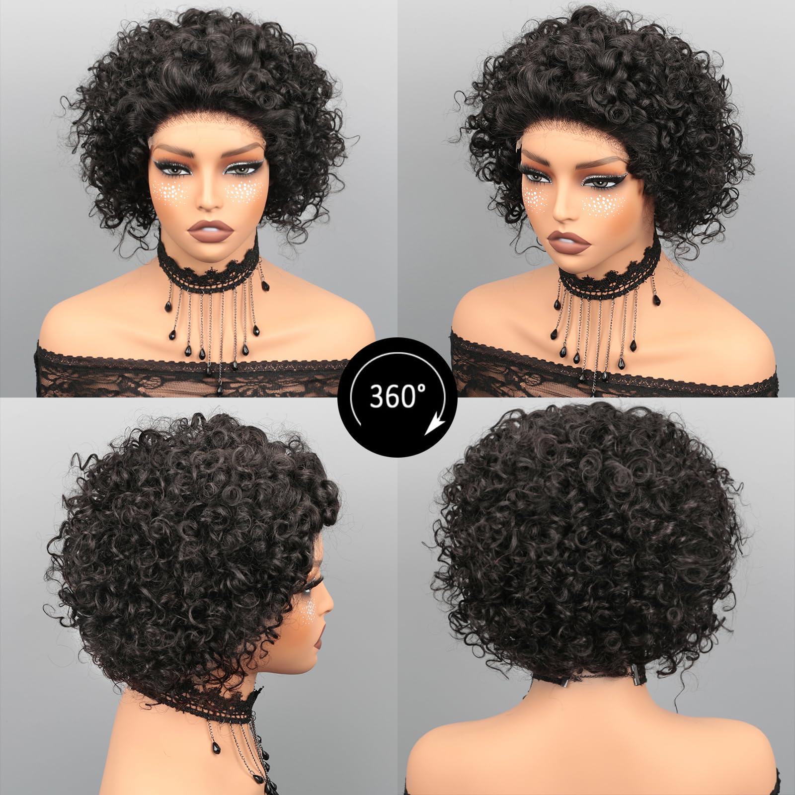 Encaje 5x5 de IMANI HAIR Pixie, cierre natural para peinados rápidos.