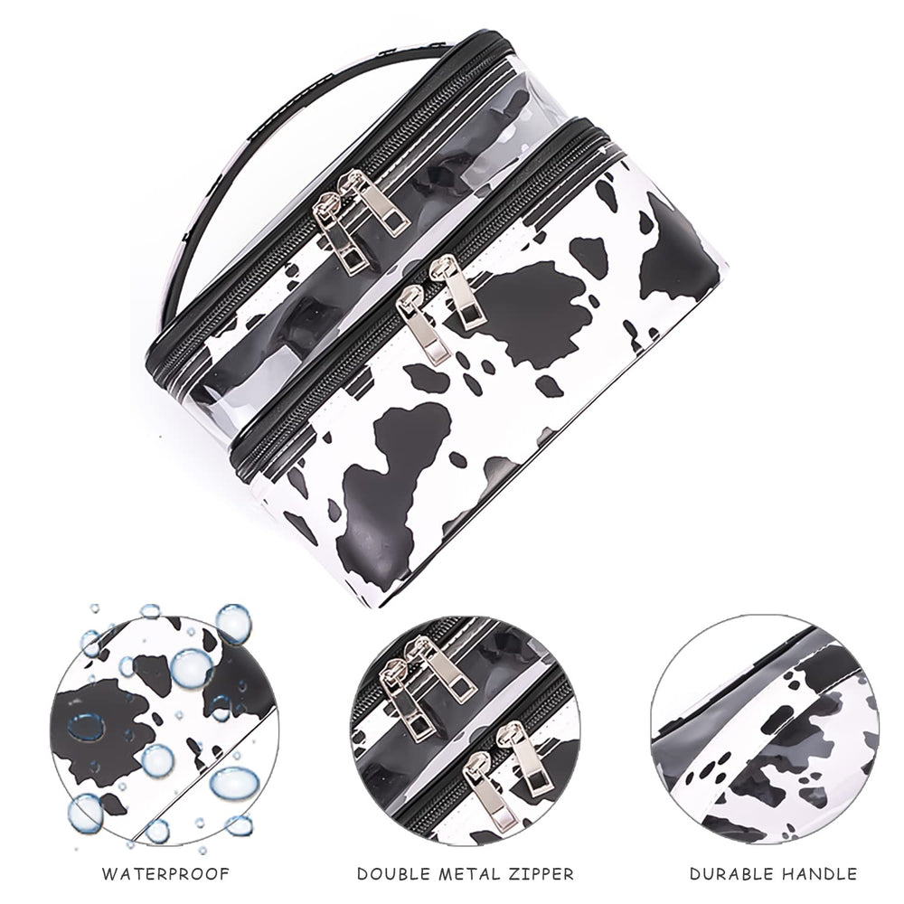 La bolsa imerelez muestra capa superior transparente y base de cuero vegano PU para durabilidad.
