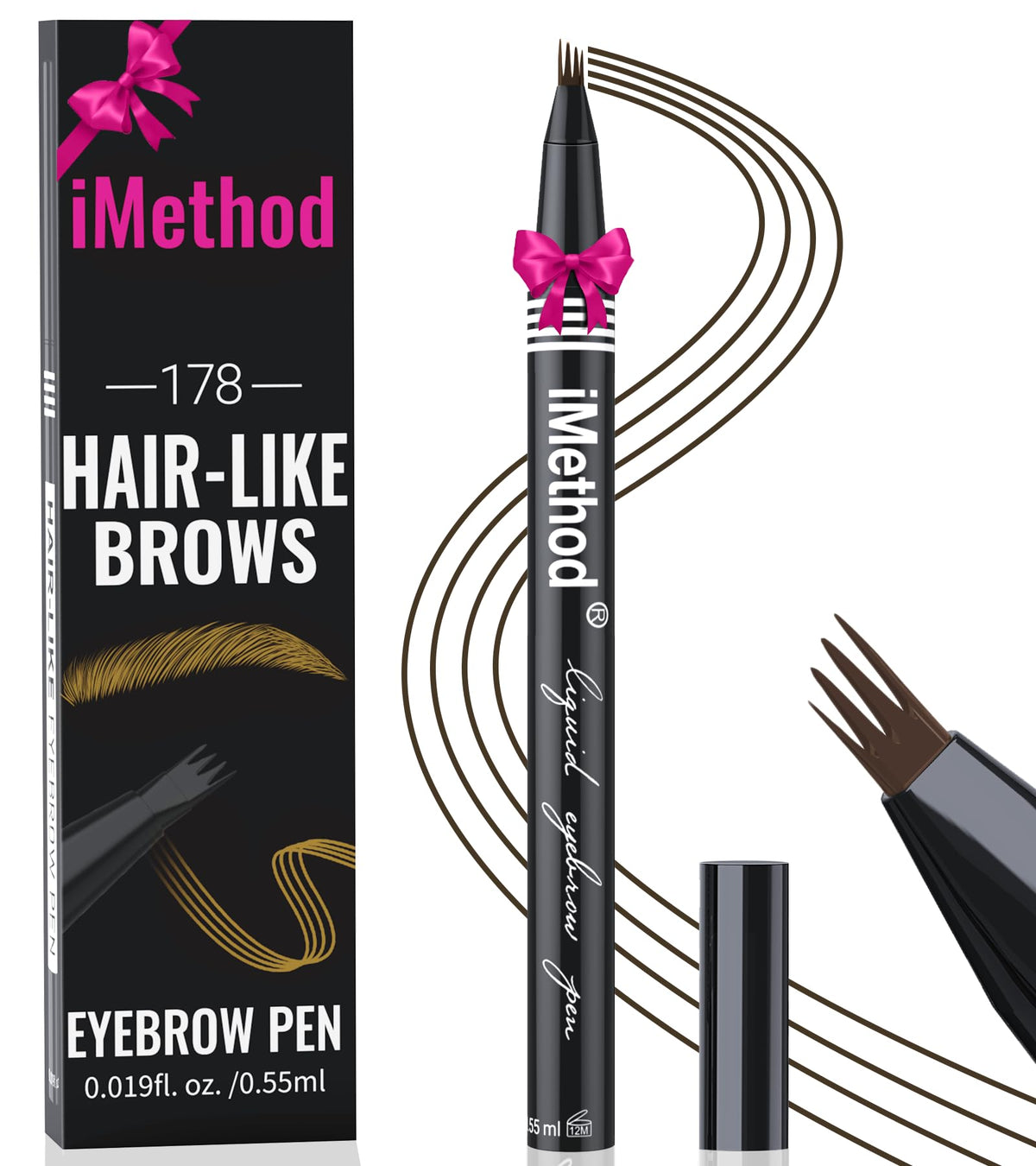 iMethod: lapiz de cejas con punta de cuatro ramas para un efecto natural, foto de primer plano