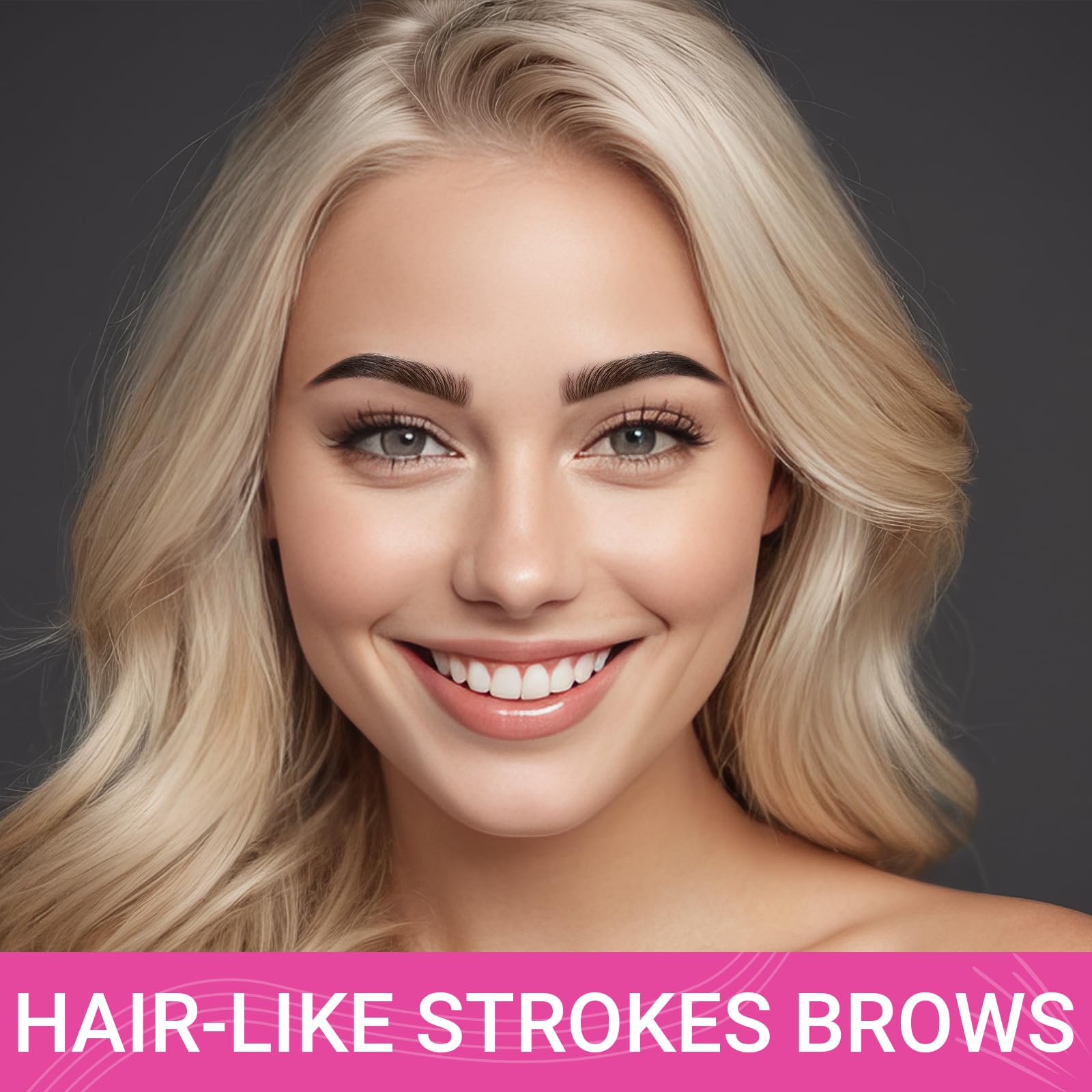 Lápiz de cejas iMethod con 4 horquillas crea pelo natural