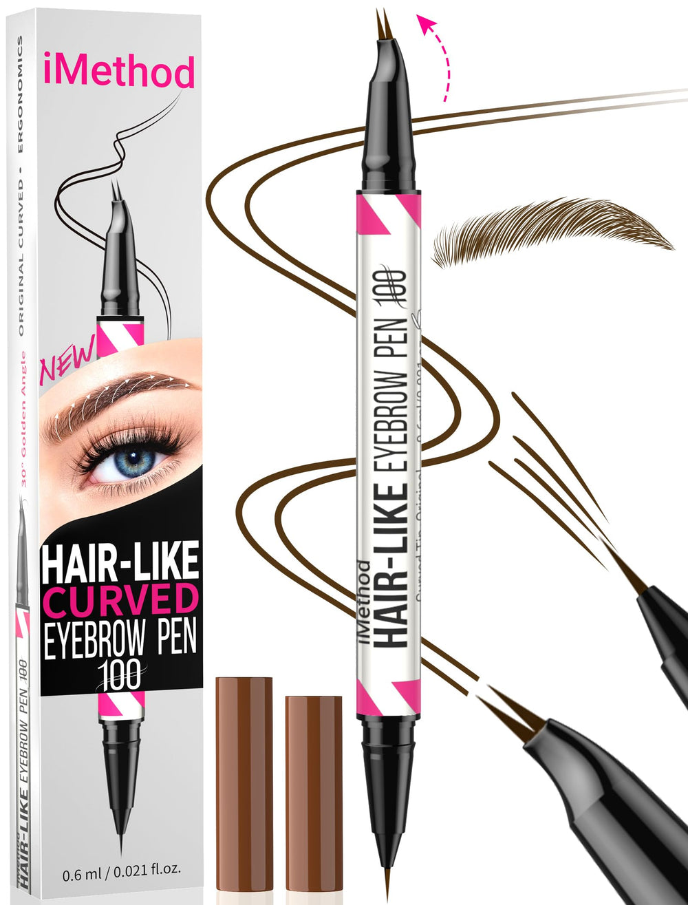 iMethod Lápiz de cejas Curvo: punta curva para trazos naturales.