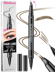 iMethod lápiz de cejas curvo con punta curva para trazos naturales.