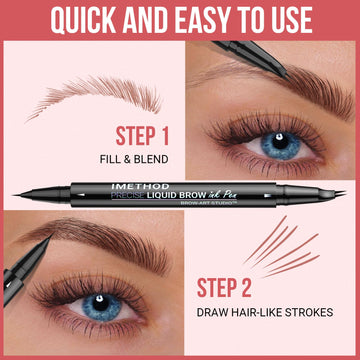 iMethod lápiz de cejas curvo en tono marrón oscuro para definición.