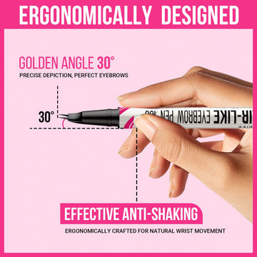 iMethod Lápiz de Cejas Curvado con pincel preciso para rellenar áreas dispersas.