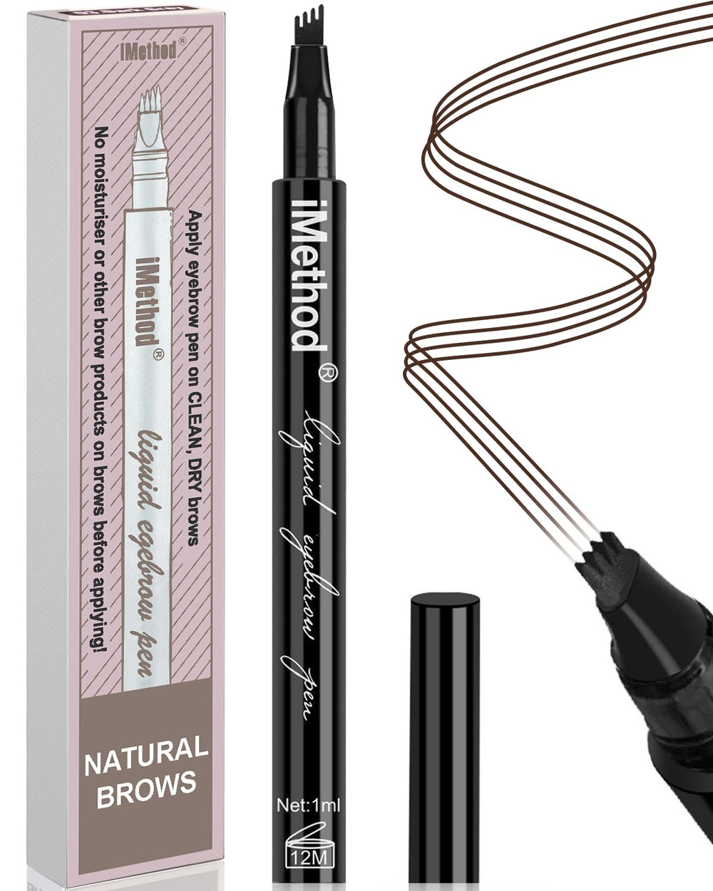 iMethod Eyebrow Pen, punta micro-tenedor, trazos naturales de aspecto real y definición