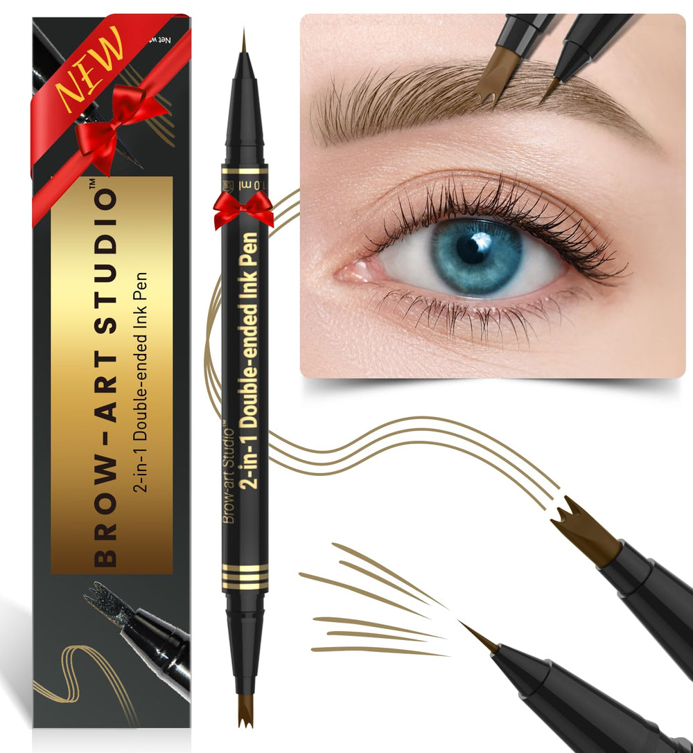 iMethod lapiz cejas 2en1 con punta tres ramas para trazos realistas.