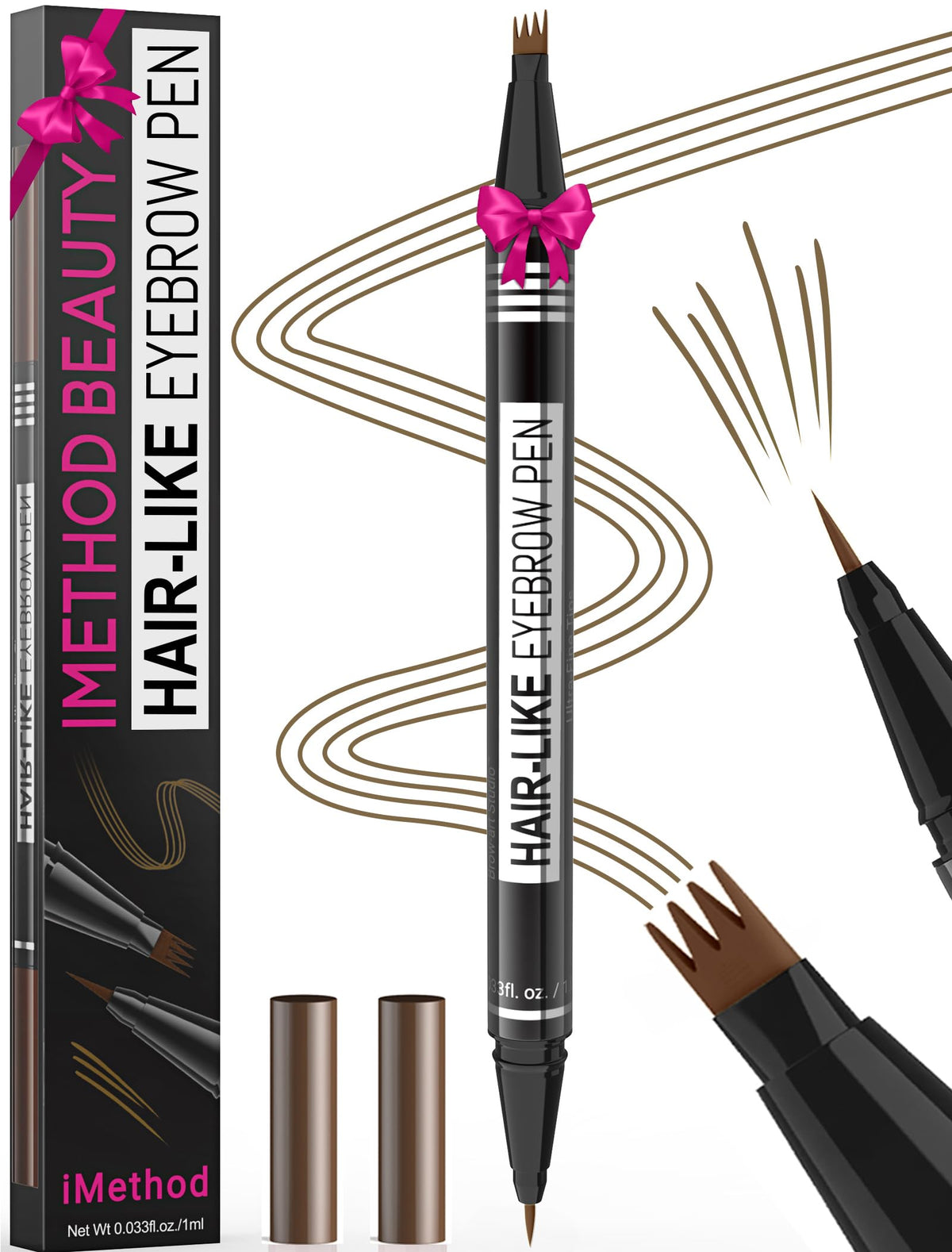 iMethod Lápiz Microblading para Cejas, punta 4-ramas, crea trazos naturales