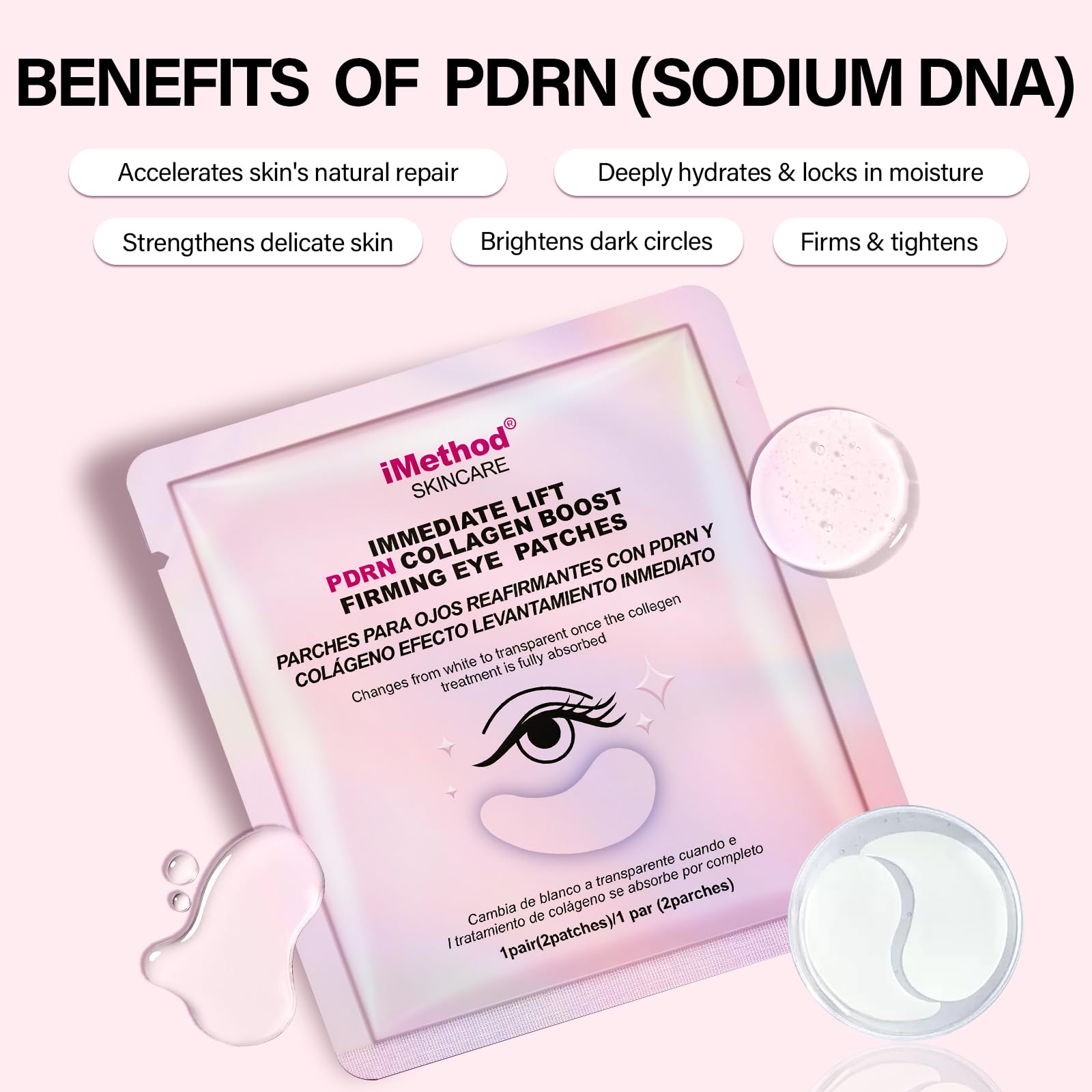 iMethod PDRN Parches Ojos Antiojeras iluminan la zona inferior