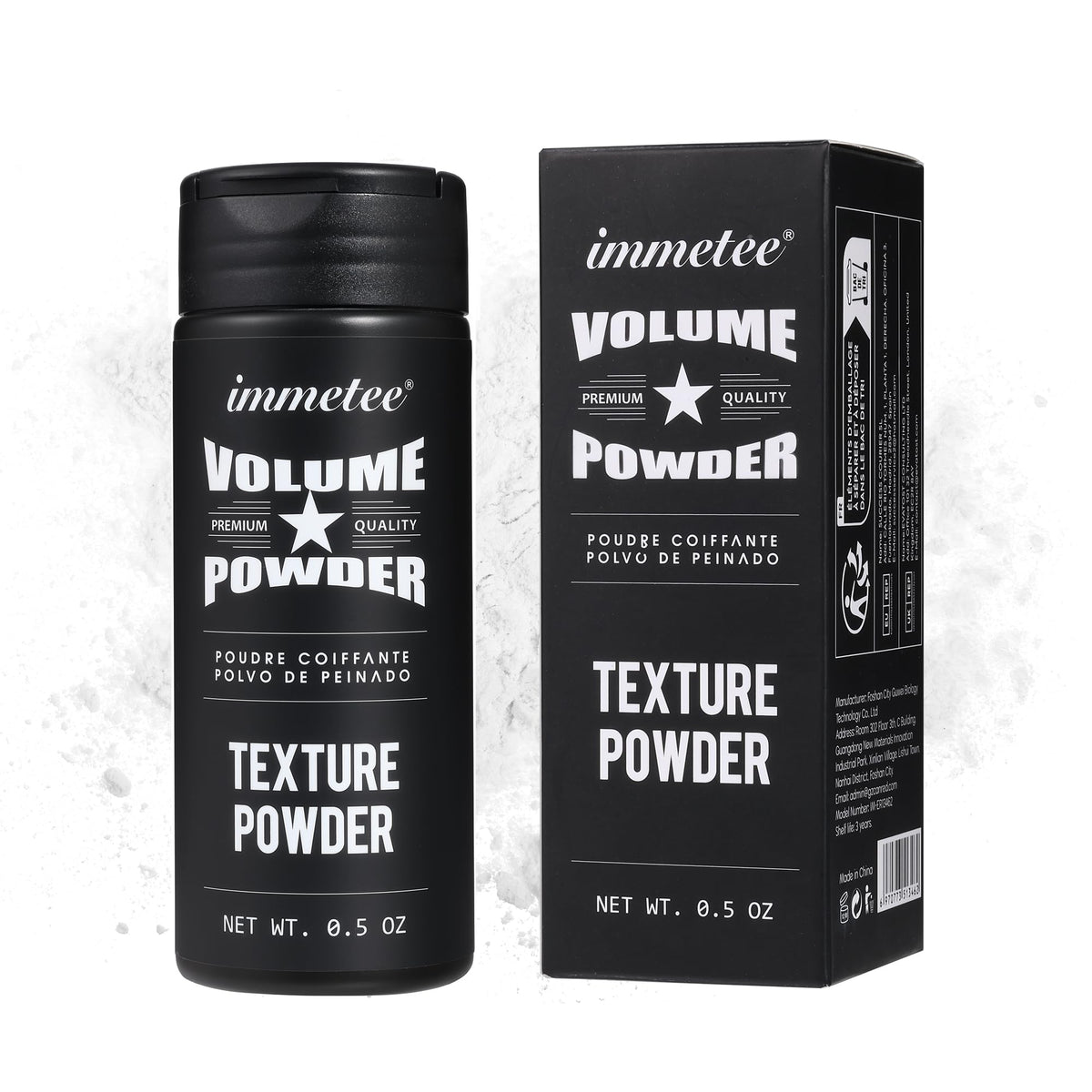 Polvo de volumen Immetee aporta textura natural al cabello y aspecto ligero.