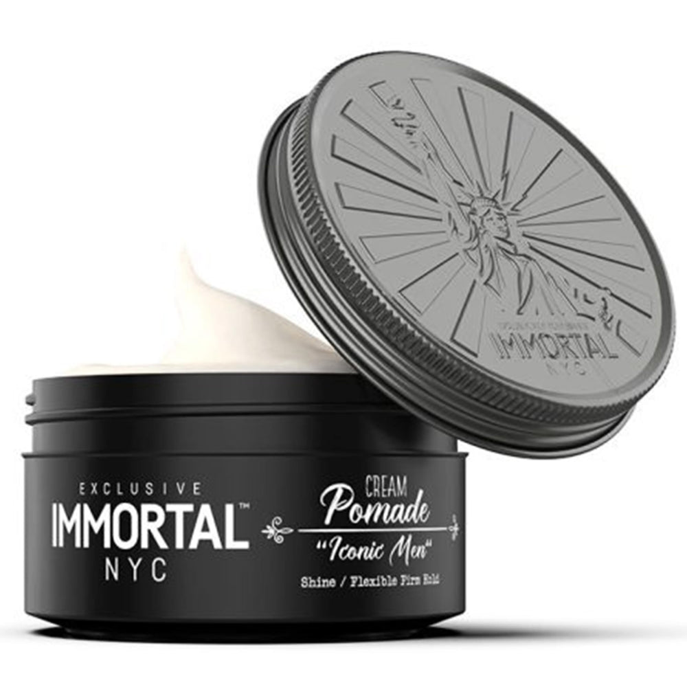 Immortal NYC Iconic Men Pomada: definición visible para un acabado elegante.