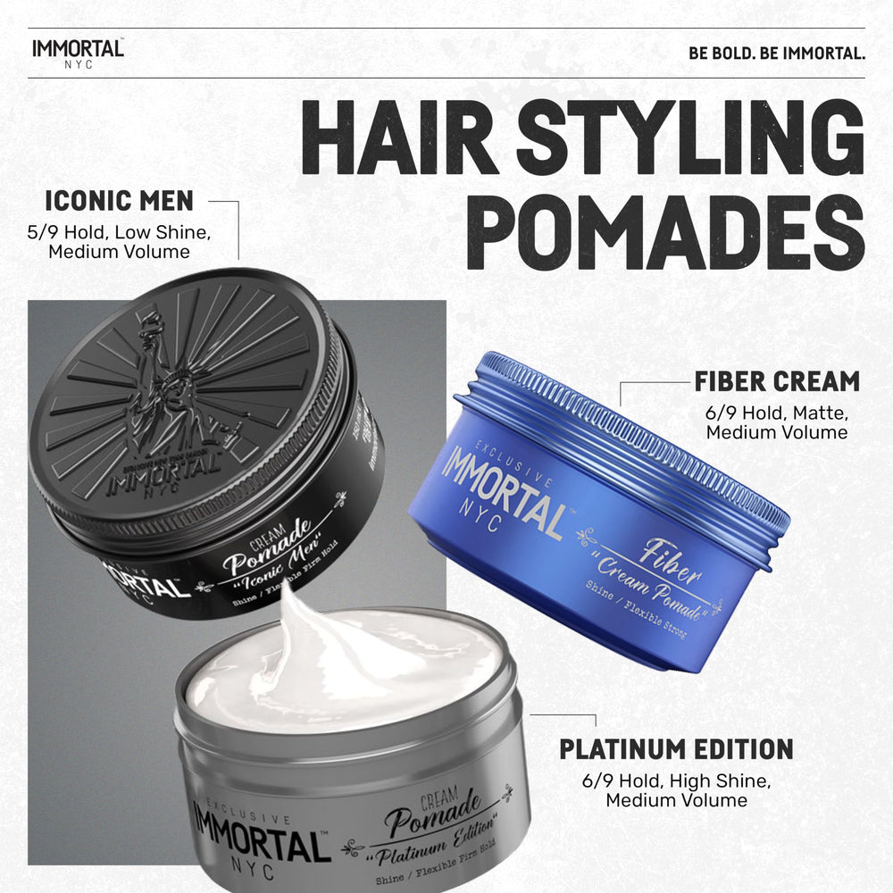 Immortal NYC Iconic Men Pomada: aplicación suave sin sensación rígida.