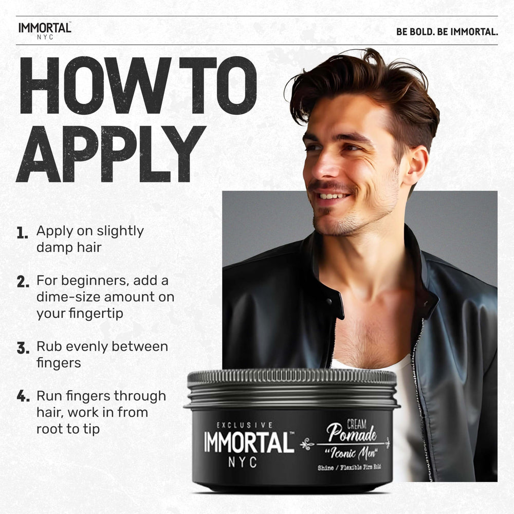 Immortal NYC Iconic Men Pomada: fórmula natural para cabello saludable.