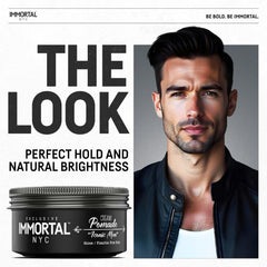Immortal NYC Iconic Men Pomada: sujeción media para peinados que duran durante la actividad.
