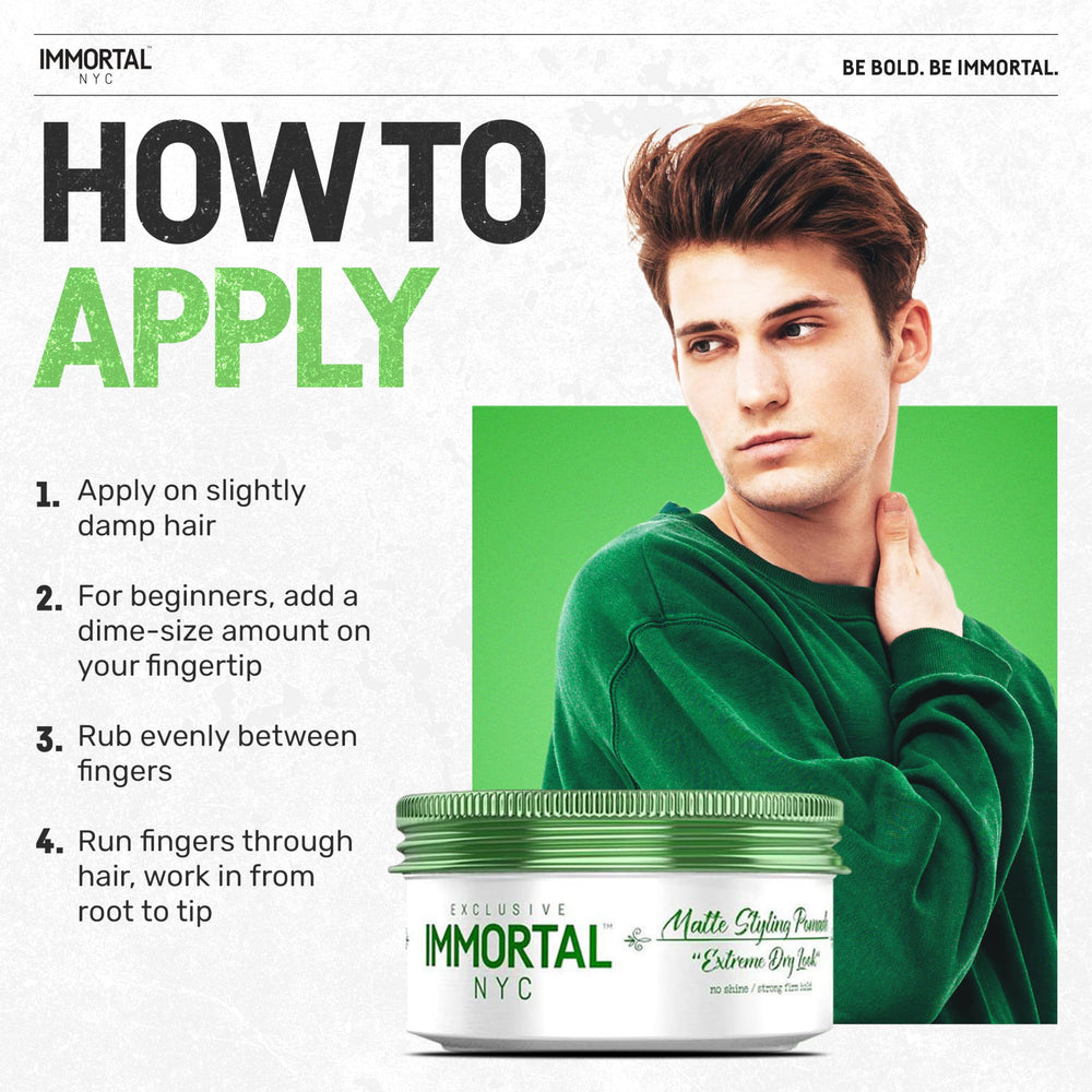 Immortal NYC Matte Styling Pomade for daily use with a matte finish