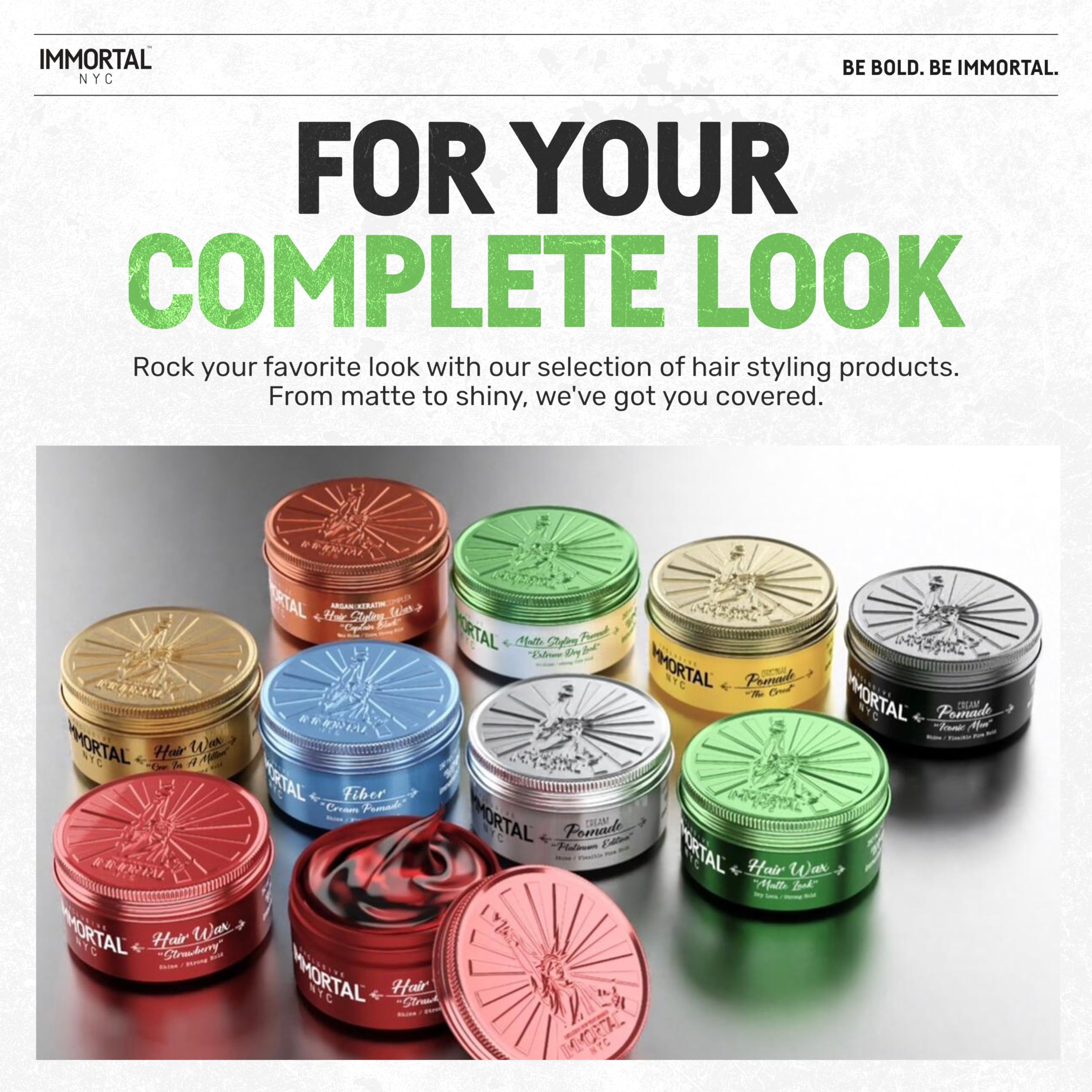 Immortal NYC Matte Styling Pomade uses all-natural ingredients for care