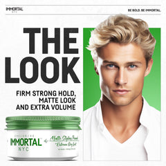Immortal NYC Matte Styling Pomade applied to textured hair for natural volume