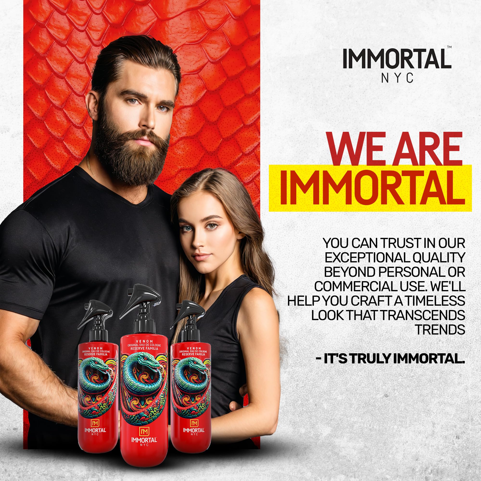 Immortal NYC Venom logo on label emphasizing trusted brand.