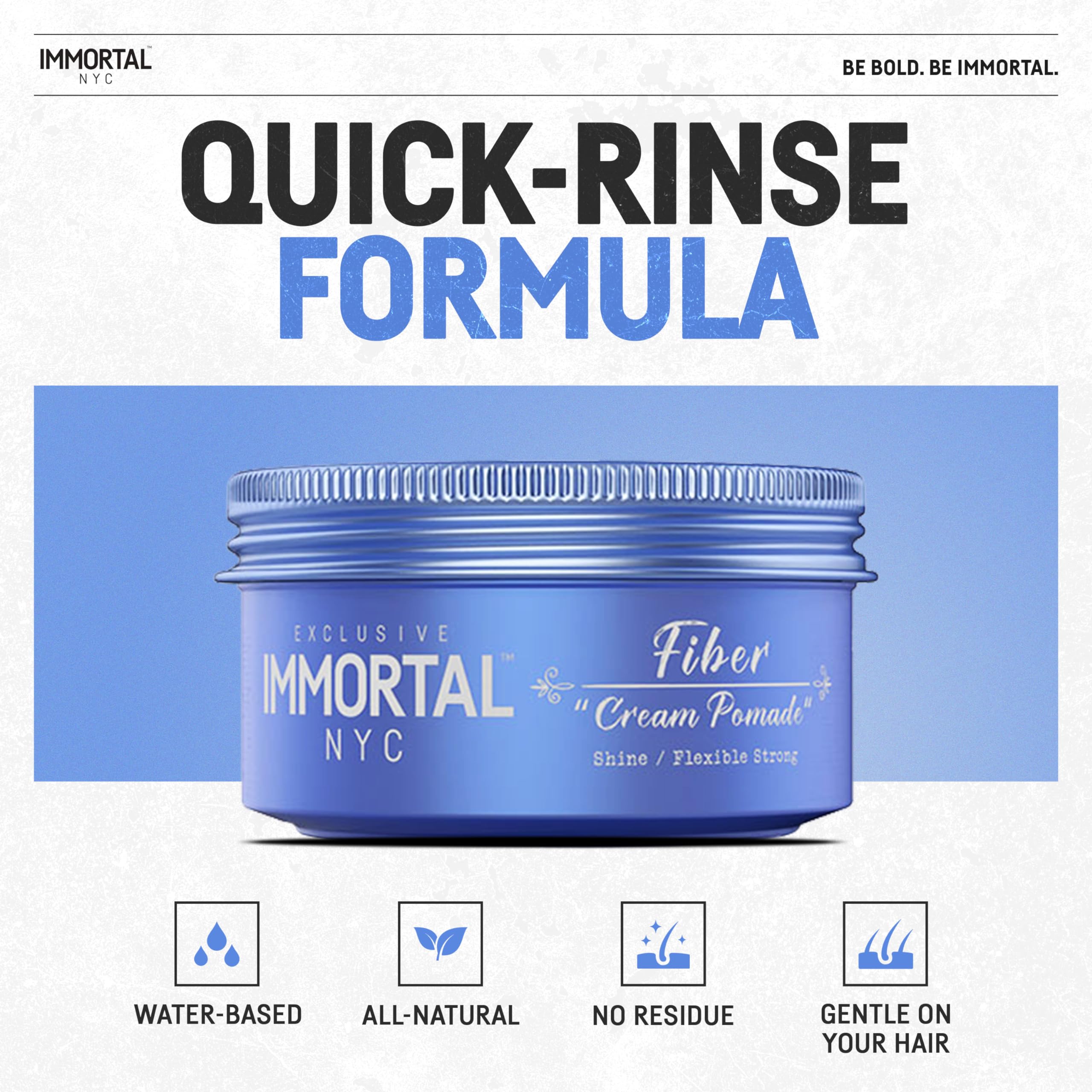 Immortal NYC look natural con acabado mate y ausencia de rigidez.