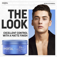 Immortal NYC crema pomada, acabado mate y definición en un solo producto.