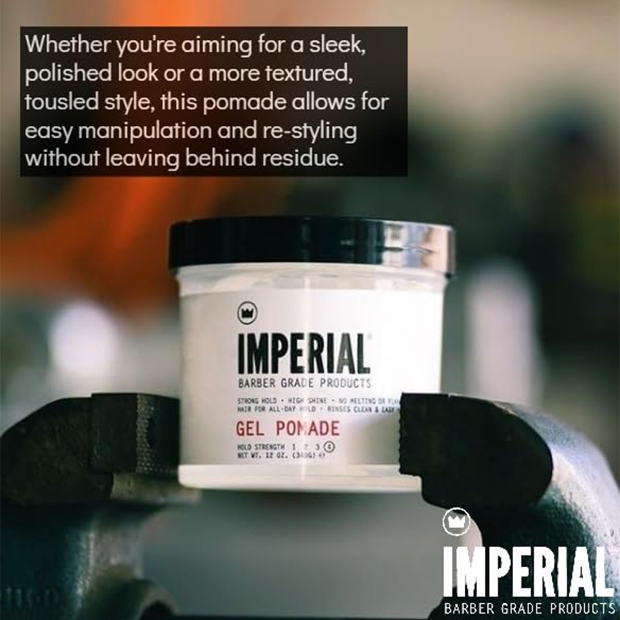 Imperial Gel Pomada: brillo suave para un acabado pulido.