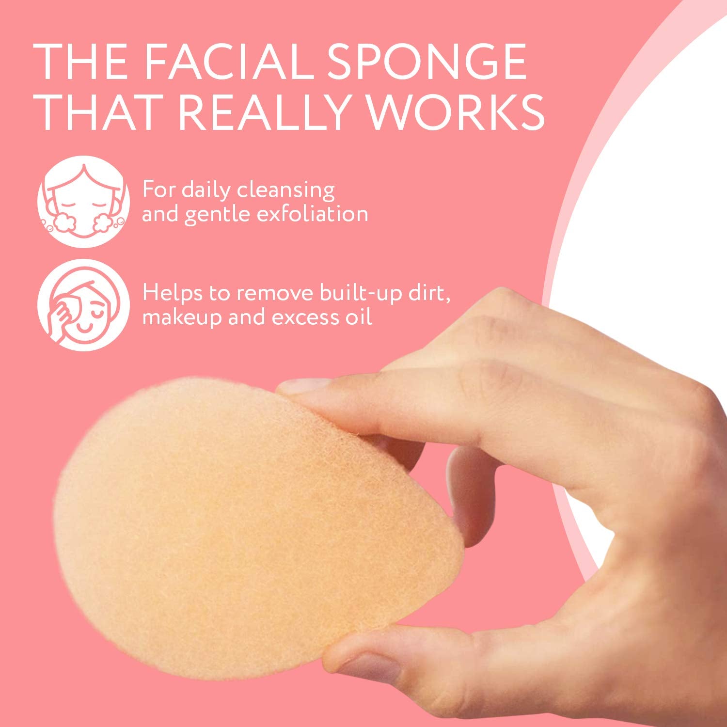 IMPRESA esponja exfoliante facial, renovación suave de la piel tras cada uso.