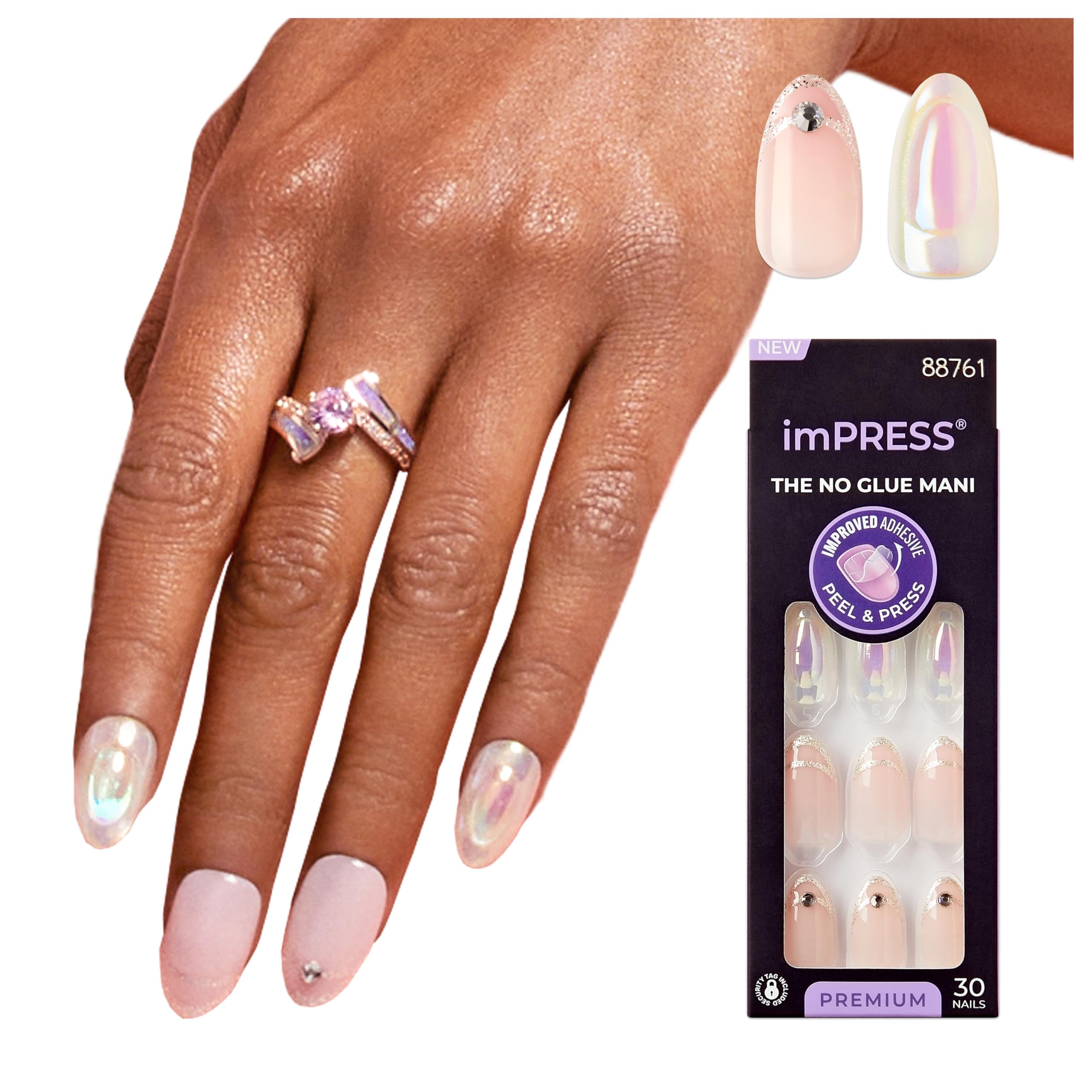 Uñas imPRESS con efecto aurora 3D para un look vibrante y duradero