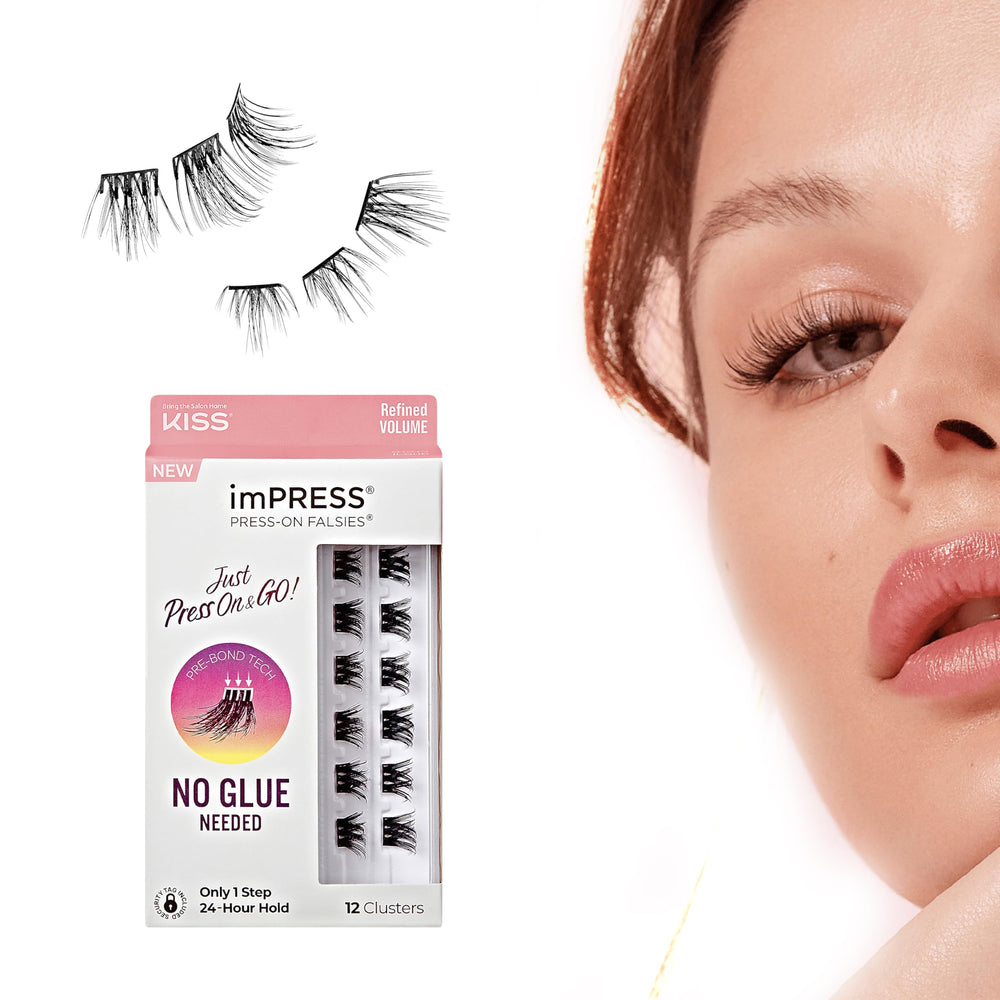 imPRESS Falsies autoadhesivas 12-14 mm, look glam sin pegamento.