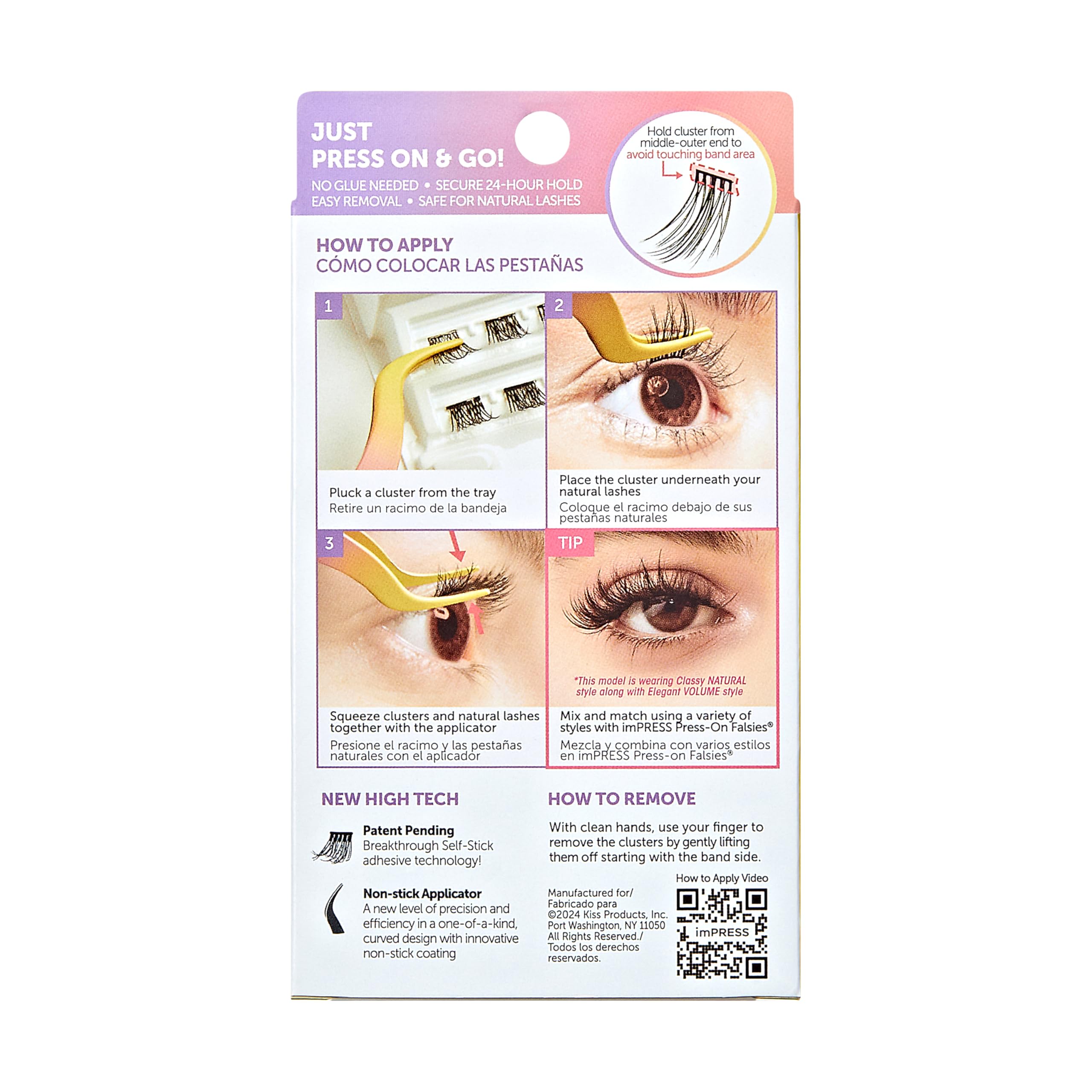 Pestañas imPRESS Falsies reutilizables con cuidado adecuado.