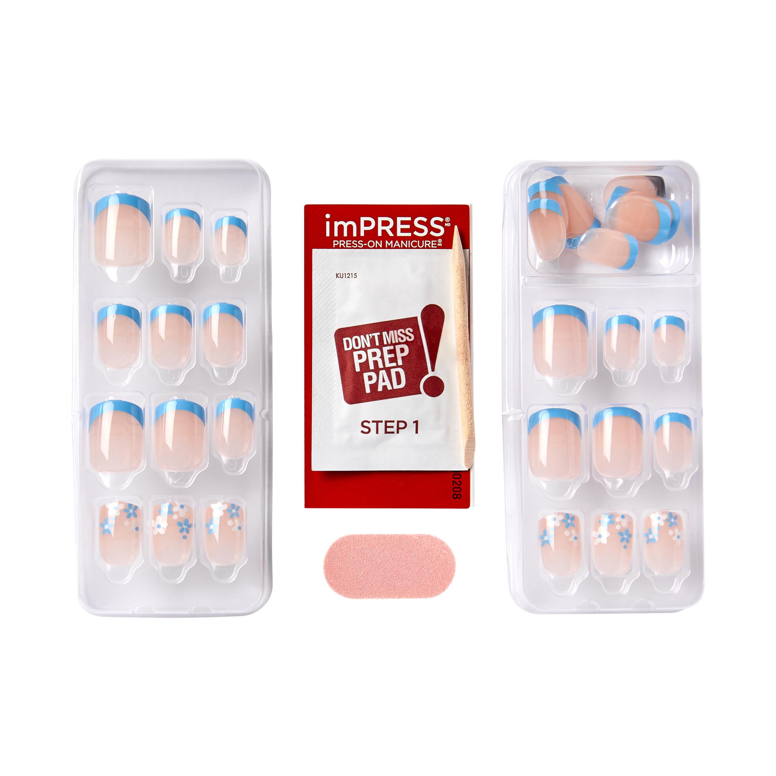 imPRESS pad de preparación para una aplicación limpia en uñas frances azules