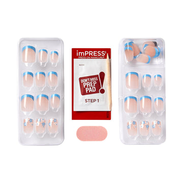 imPRESS pad de preparación para una aplicación limpia en uñas frances azules