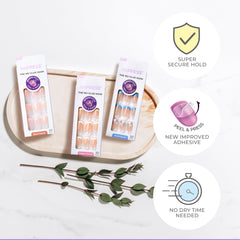 Kit completo imPRESS: 30 uñas, lima y prep para manicura casera sin pegamento.