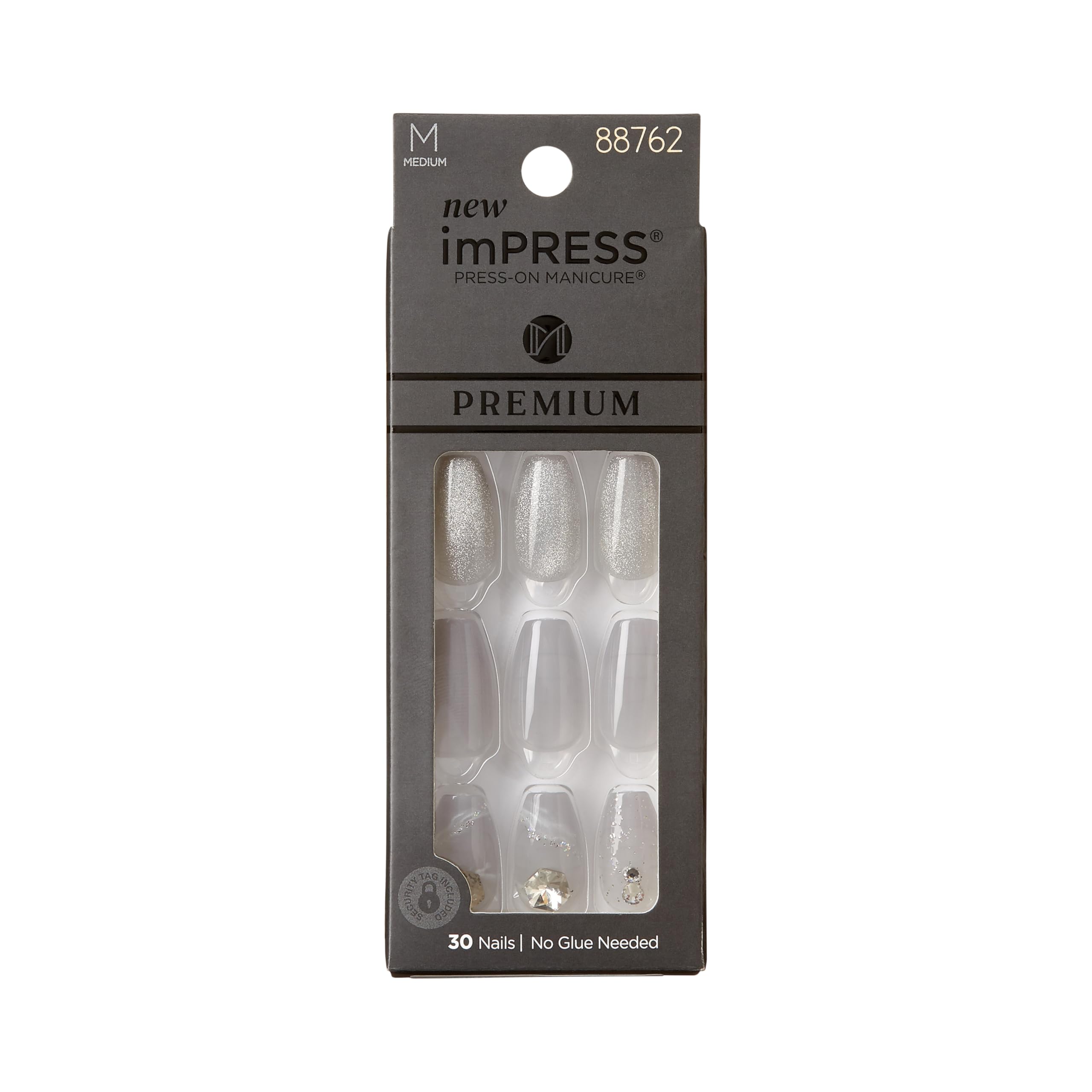 Uñas imPRESS legado gris para un look clásico y duradero.