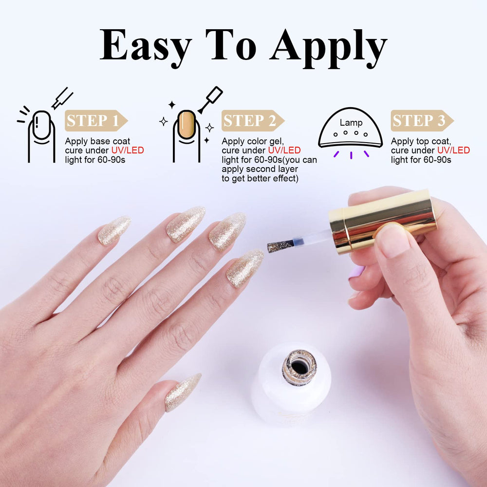 Uñas brillantes y duraderas tras usar Imtiti glitter.