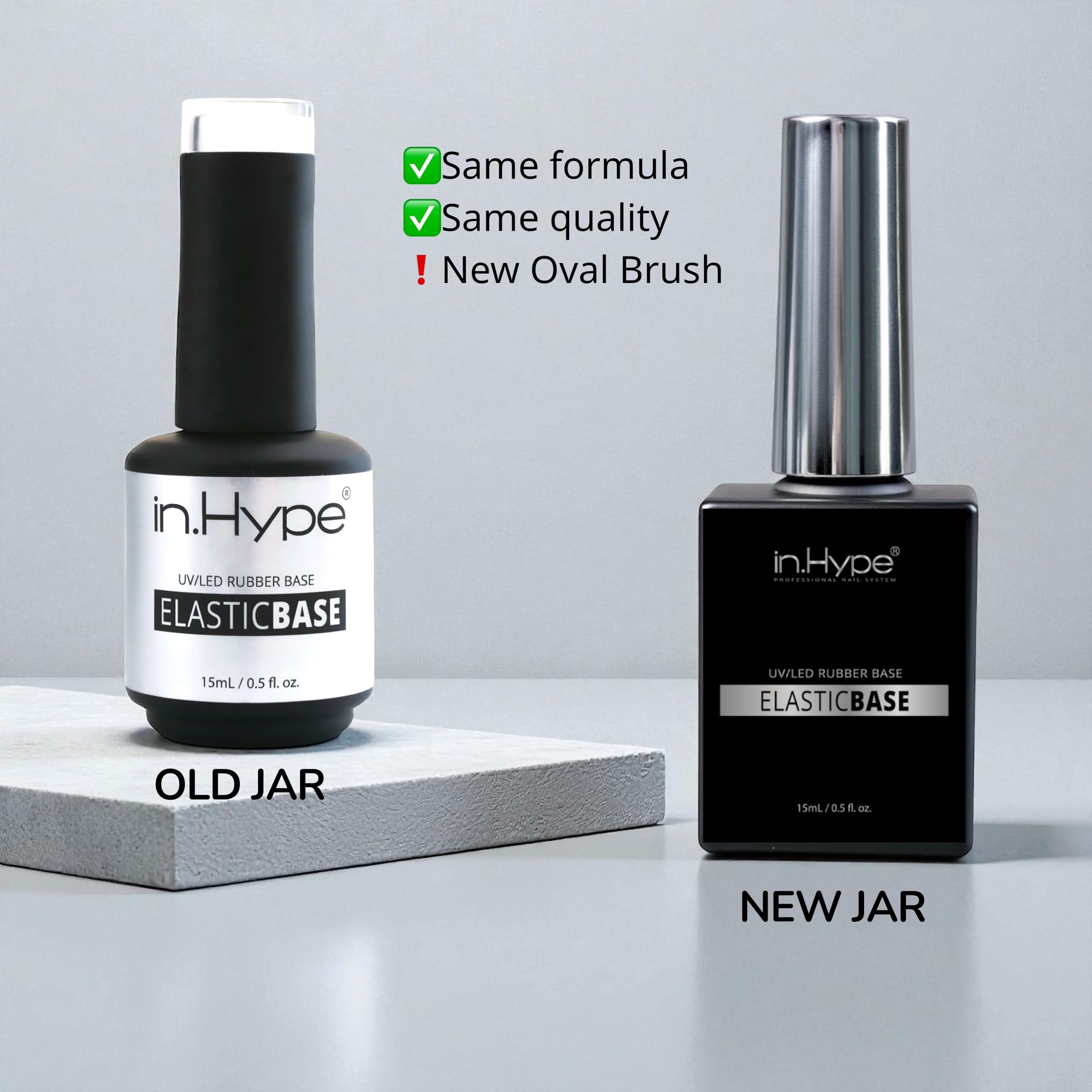 Textura elástica de IN.HYPE Rubber Base Coat para aplicación suave.