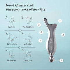 In My Eyes Gua Sha, cabezal grande para los huesos orbitales.