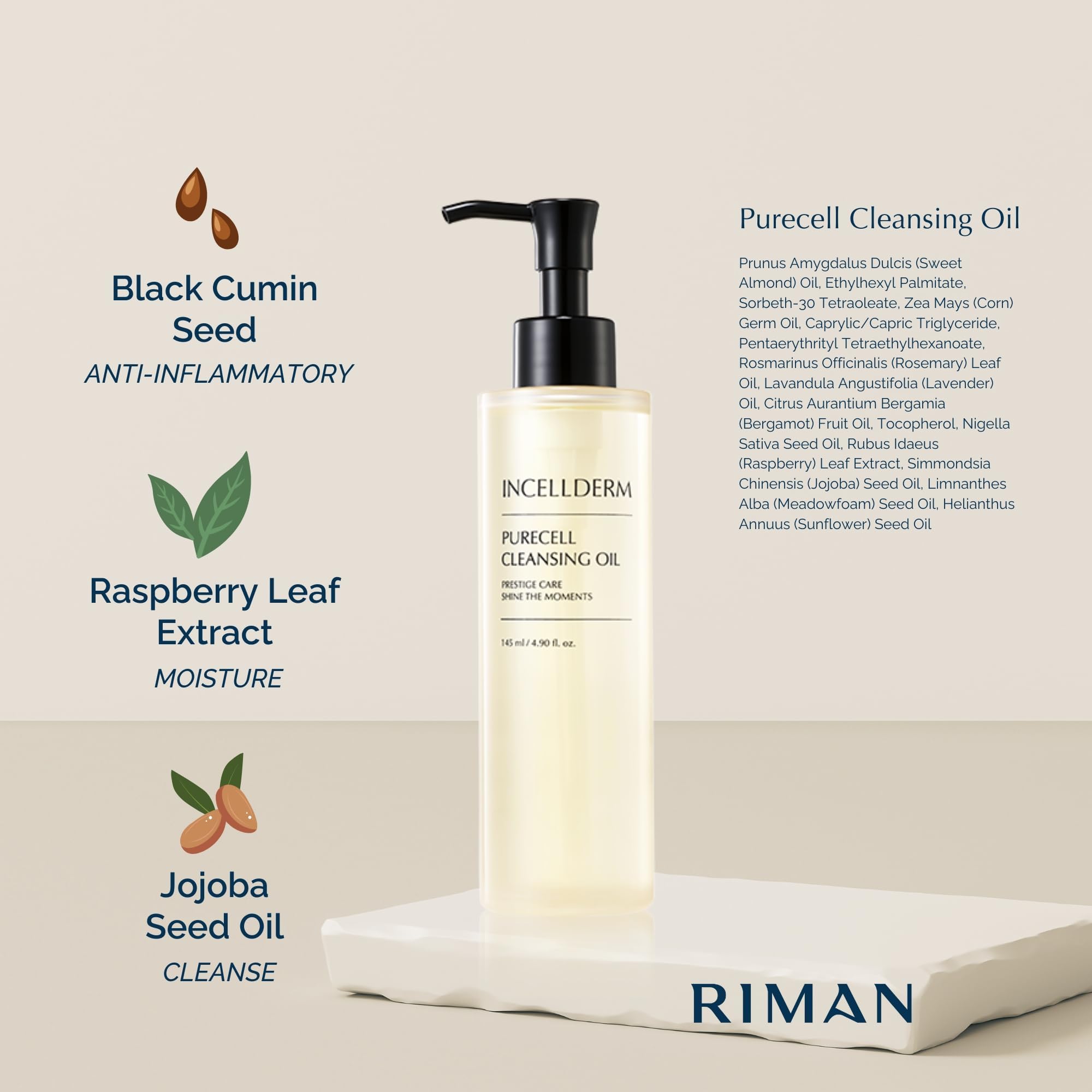 INCELLDERM PureCell texture légère, expérience de nettoyage sans tiraillement.