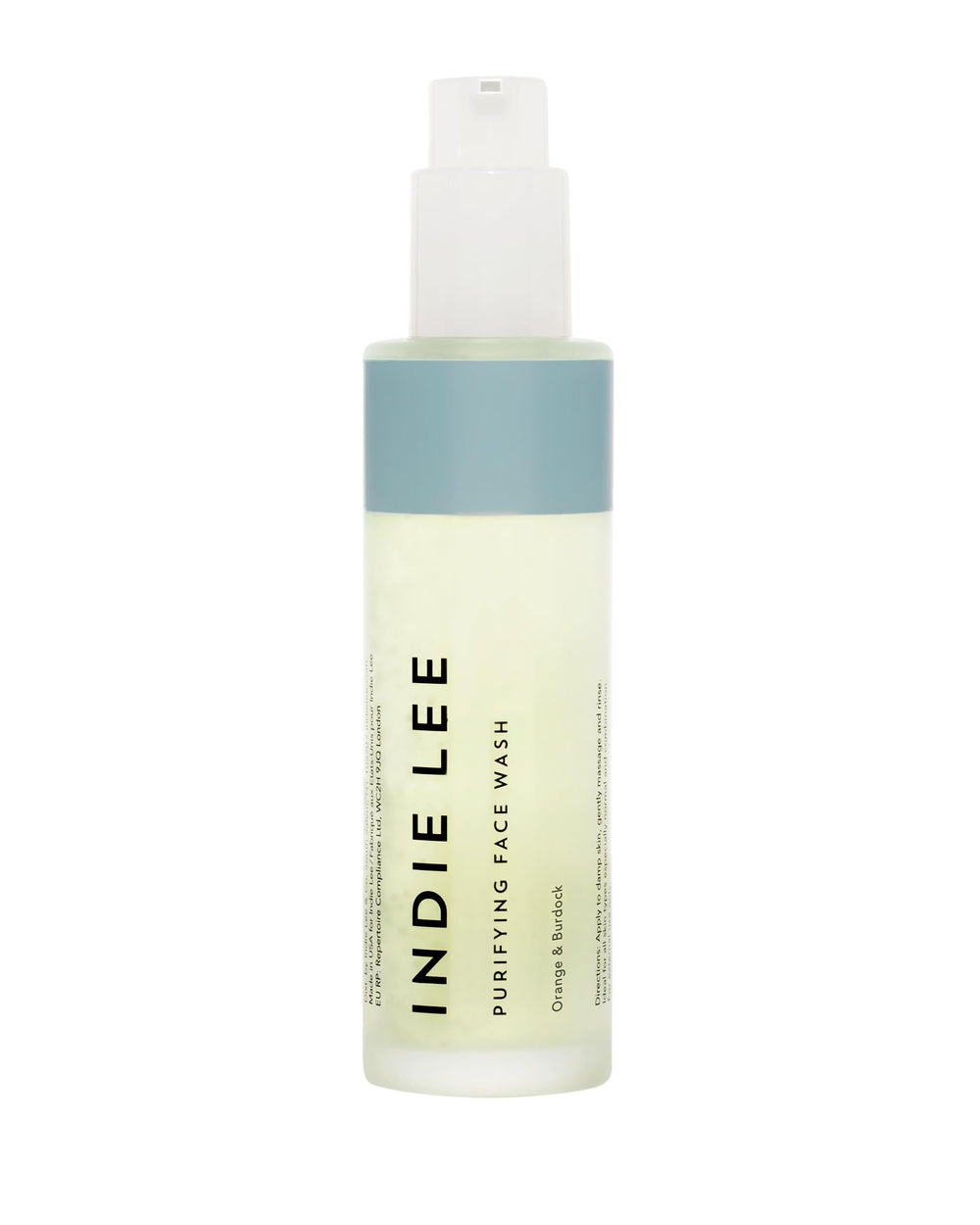 Indie Lee limpiador facial purificador, botella-espuma para detox suave.