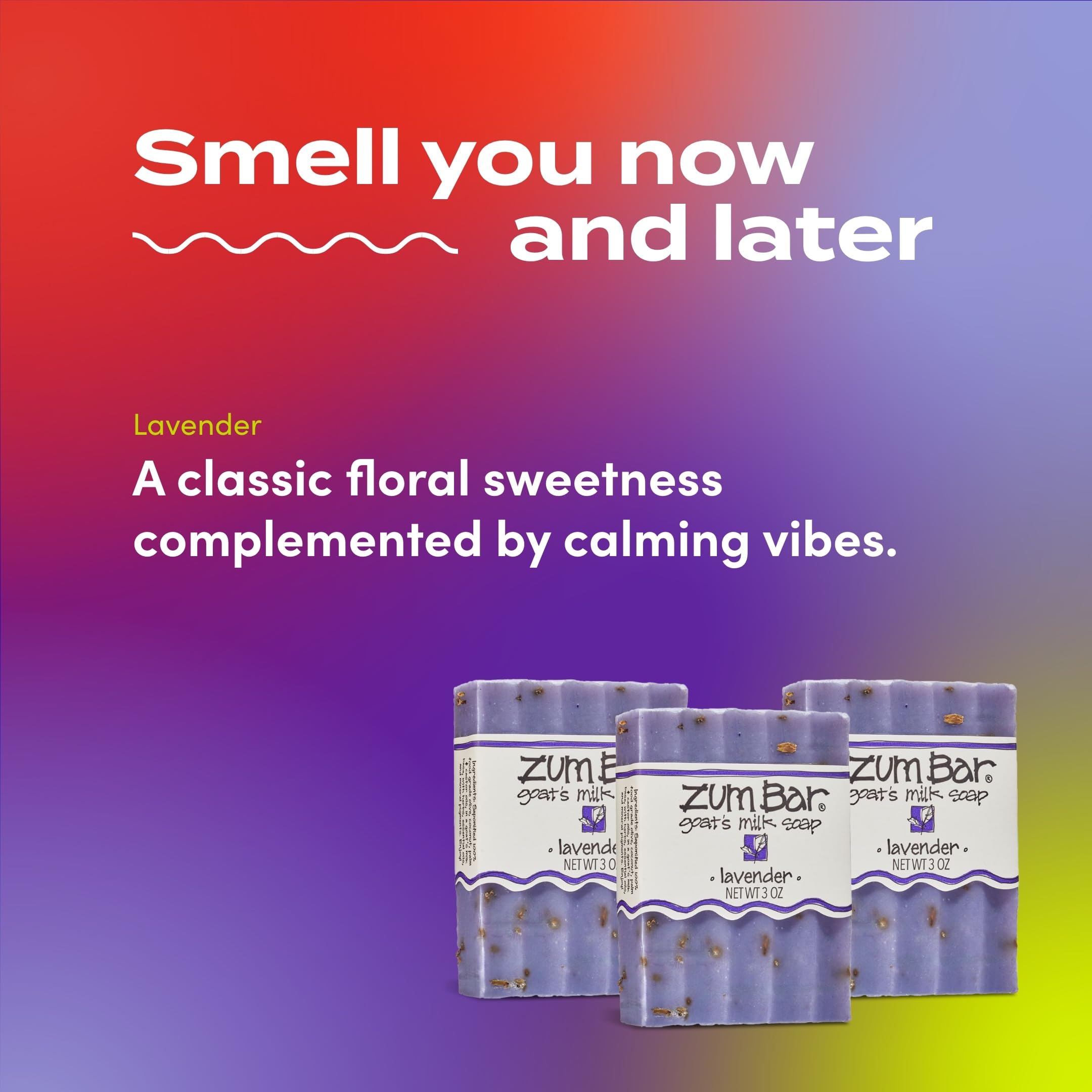 Indigo Wild Zum jabón leche de cabra lavanda, barra de 3 onzas para uso diario
