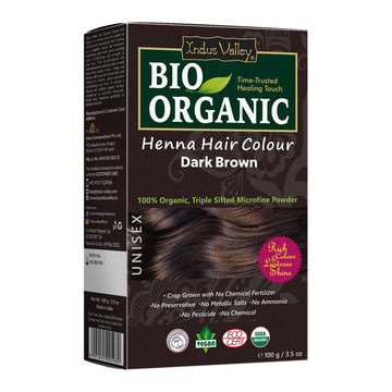 INDUS VALLEY Henna polvo oscuro para color natural del cabello