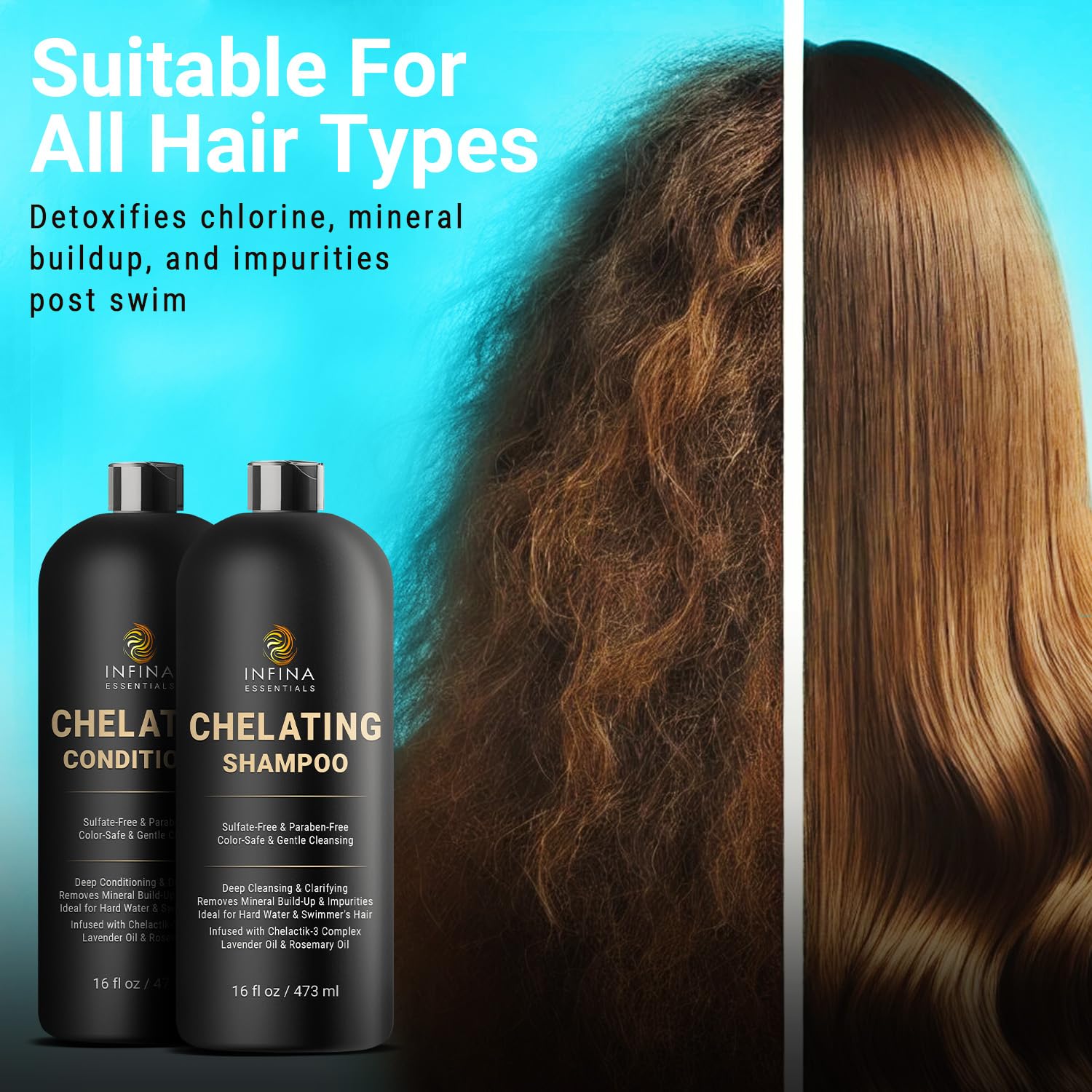 Infina Essentials Acondicionador Quelante brillo suave para el cabello.
