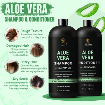 INFINA ESSENTIALS Champú de Aloe: espuma visible, limpieza suave para cabello sensible