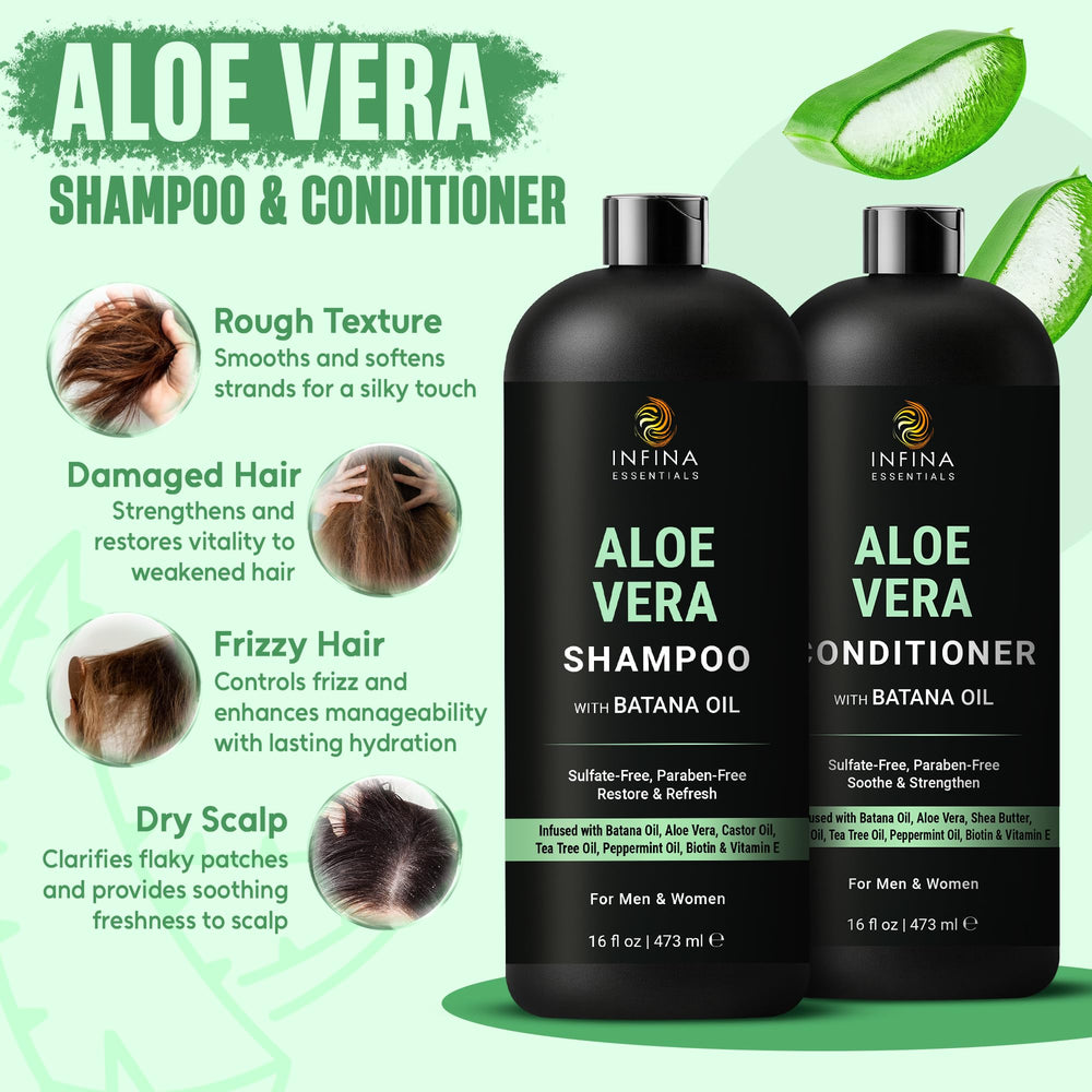 INFINA ESSENTIALS Champú de Aloe: espuma visible, limpieza suave para cabello sensible