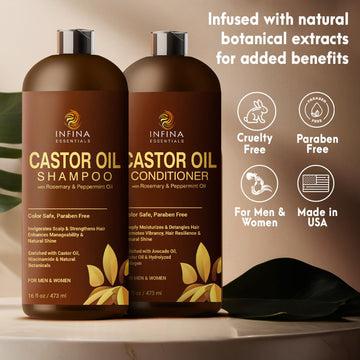 Infina Essentials cabello tras lavado, brillo natural y sensación fresca.