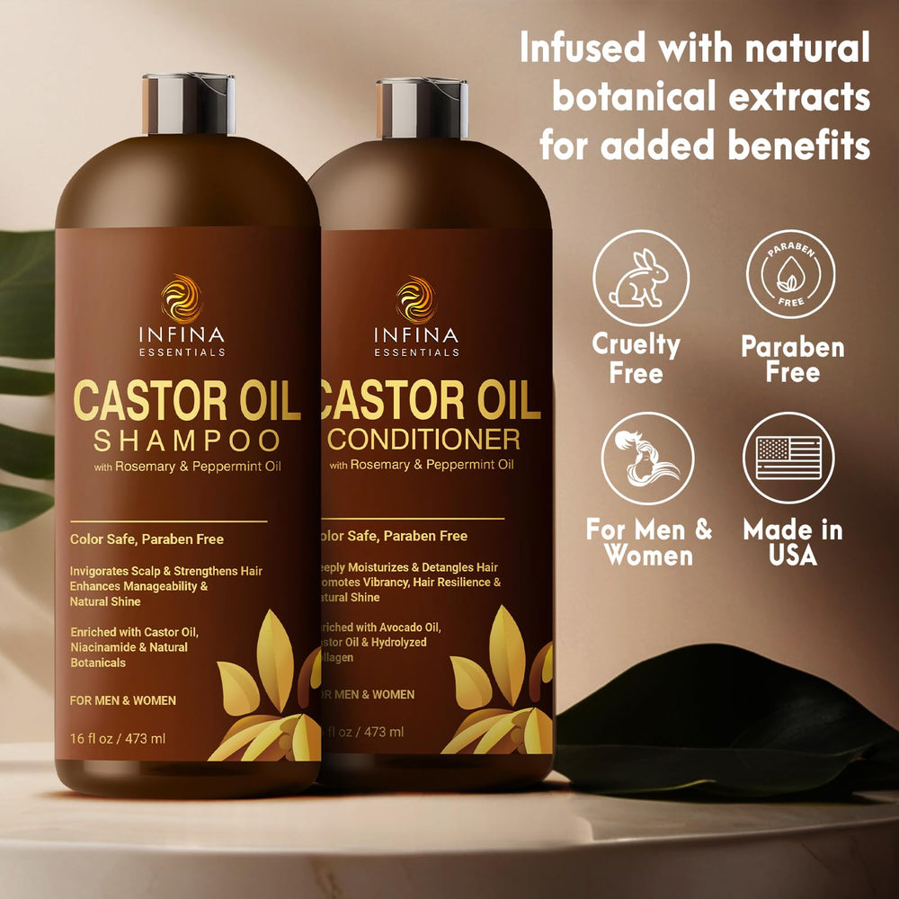 Infina Essentials cabello tras lavado, brillo natural y sensación fresca.